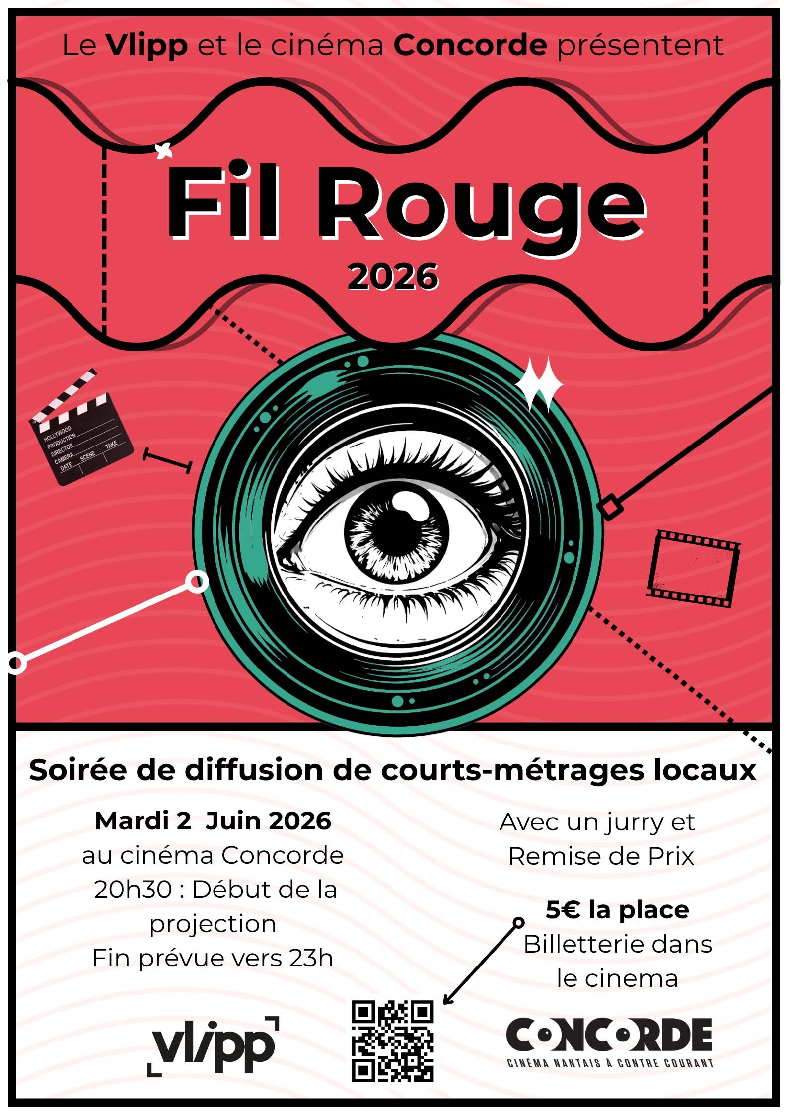 Fil Rouge : soirée de diffusion de courts-métrages locaux